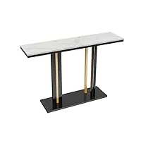 fativo console meuble entrée marbre: table console scandinave noire doré meuble d’entrée bout de canapé table d’entree pour couloir salon - 118x30x78cm blanc