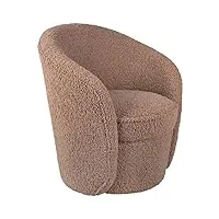 leitmotiv fauteuil en polyester cuddly teddy sable, métal, beige, medium