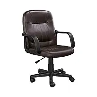 abician fauteuil de bureau à roulettes, fauteuil de bureau en similicuir, fauteuil d'ordinateur réglable en hauteur, style moderne, capacité max. de 123 kg marron