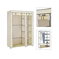 armoire de rangement,garde-robe,organisateur de stockage de vêtements armoire toile placard à rangement,pour chambre, couloir, dressing,110 * 45 * 175cm-beige