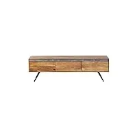 made in meubles meuble tv en bois d'acacia et pierre yvan - meuble tv 35 x 160 x 48 cm