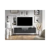 vente-unique meuble tv avec 2 portes, 1 tiroir et 1 niche - noir - liouba de pascal morabito