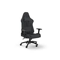 corsair tc100 relaxed-tissu chaise de jeu, nylon polyuréthane, gris/noir, taille unique