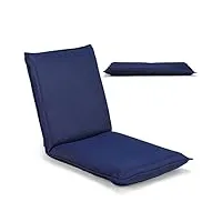 lifezeal chaise de sol avec dossier réglable en 6 angles, siège de sol inclinable rembourrée avec surface en maille,idéal pour chambre, salon, bureau 47 x 54 x 53,5 cm, (bleu)