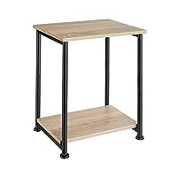tectake table basse de style industriel table d’appoint table de chevet bout de canapé - diverses couleurs (marron clair)