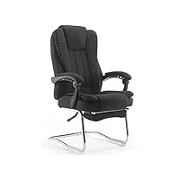chaise bureau chaise de travail avec repose-pieds, chaise de bureau À pied fixe peut Être inclinée en arrière et inclinée À la maison chaise d'ordinateur canapé chaise fauteuil bureau ( color : black