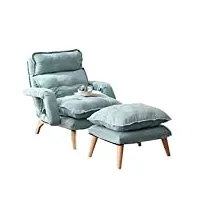 sofa fauteuil de relaxation avec repose-pieds pouf, ensemble de repose-pieds de chaise inclinable réglable longue inclinable réglable à 3 positions à dossier haut
