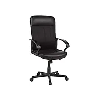 sigma fauteuil de bureau ec21 en cuir/maille/polypropylène/nylon avec roulettes doubles freinées et dossier haut et hauteur d'assise réglable noir 61,5 x 64,5 x 107 cm