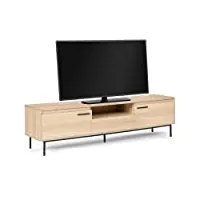 idmarket - meuble tv 180 cm seattle avec rangements design industriel