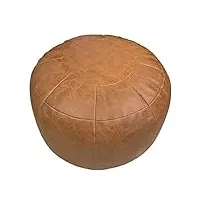 louis donné pouf marocain fait à la main - pouf rond ottoman pouf pouf repose-pieds - futon non doublé avec coussin en cuir pour le stockage aud décoration de la maison