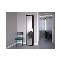 oggi reus armoire 1 porte avec miroir 50x180x35 cm minimaliste moderne en panneau stratifié 16 mm design tendance salon chambre couloir noir