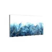 deqori portemanteau mural en verre et métal | motif « dégradé de couleur bleue » | 60 x 30 cm | barre à crochet design moderne | panneau de garderobe pour couloir, salon et chambre à coucher |