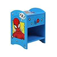 disney marvel spider-man table de chevet pour enfant en bois d'ingénierie, bleu, taille, mdf de 15 mm, blue, petit format