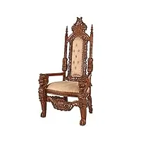 kingchair fauteuil trône luxe accoudoir accoudoir bois marron mar001 palazzo exclusif
