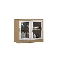 siswim caisson de bureau 760 haut porte coulissante en verre classeur de bureau en métal fichier casier avec verrouillage classeur cabinet d'information meuble de rangement (color : a)