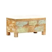 rongqi coffre en bois massif de récupération 40 x 40 x 40 cm, coffre de rangement, banc de rangement