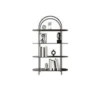 viored bibliothèque multifonctionnelle créatif minimaliste noir quatre couches étagère maison présentoir étude étagère de rangement décoratif étagère bureau casier bibliothèque décorative