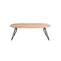 made in meubles table à manger ovale en bois d'acacia ivan - table & table basse - table à manger 100 x 220 x 75 cm