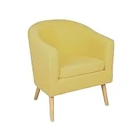 mingyi petit fauteuil crapaud, chauffeuse avec accoudoirs, fauteuils de salon 1 personne, petit canapé rembourrée Épaisse (jaune)