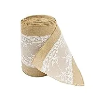 time to sparkle 1roll 20mx30cm jute hessian lace roll hessian vintage rustic burlap lace table runner cousu edge wedding table decor (jute lace middle)