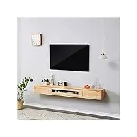 meuble tv flottant, meuble tv mural, console média de divertissement, Étagères flottantes avec porte, pour rangement sous la tv (color : g, s : 140cm)