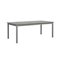 vidaxl table de jardin gris 200x100x75 cm bois d'acacia solide