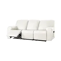 gtyunzp cuir pu elastique canapé relax sofa housse pour 1 2 3 place fauteuil relax, impermeable housse de canapé pour fauteuil relax protège canapé (color : blanc, size : 3 place(8pièces))