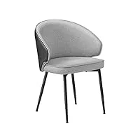 vasagle chaise de salle à manger, chaise de cuisine, siège rembourré, en tissu coton-lin, fauteuil de salon, pieds en métal, moderne, pour salle à manger, cuisine, gris clair ldc100g02