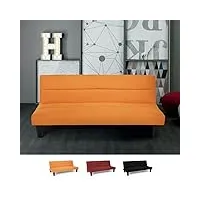 produce shop canapé lit en microfibre velours 2 places design moderne améthyste rainbow - orange