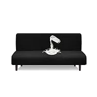 granbest housse de futon imperméable et sans bras, protection futon haute stretch pour canapé-lit pliant, housse de canapé antidérapante sans accoudoir(noir)