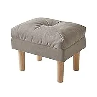 ymyny petit pouf ottoman, chaise avec siège rembourré en Éponge, repose-pieds, tabouret bas en bois pour chambre à coucher, salon, entrée, 40×29×32cm, gris hbd023g