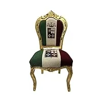 casa padrino chaise de salle à manger baroque italie/or - chaise de style antique fait main avec drapeau italien - meubles de salle à manger de style baroque - meubles baroques
