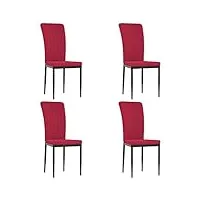 vidaxl chaises à manger lot de 4 rouge bordeaux velours