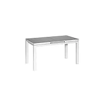 jardiline table de jardin rectangulaire en aluminium gris perle ibiza perle - 6/8 places