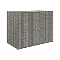 vidaxl armoire de rangement jardin gris 100x55,5x80 cm résine tressée