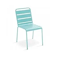 oviala palavas - chaise de jardin en métal turquoise