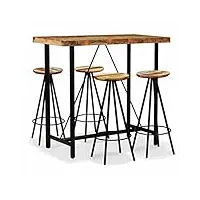 xiaoguang ensemble de 5 pièces, table de bar avec tabourets de bar, table haute avec chaises, table à manger avec chaises, comptoir de cuisine avec tabouret, bois massif