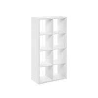 furinno cabine de rangement décorative à dos ouvert à 8 cubes, blanc