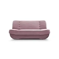 e-meubles canapé avec fonction de couchage, caisson pour literie avec coutures décoratives, intérieur moderne, style moderne - pafos (rose)