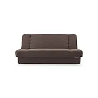 e-meubles canapé en lit convertible avec coffre de rangement 3 places relax clic clac banquette bz en tissu - cyprus (brun)
