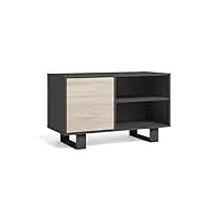 skraut home tv100windgrrotall02 meuble tv pour salon et salle à manger, gris-chêne, 95x40x57cm