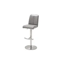 robas lund tabouret de bar tournant à 360°, cuir gris glacé, chaise de bar réglable en hauteur, giulia a