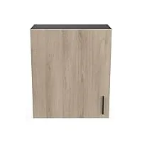 demeyere meuble haut cuisine-2 portes-origan-fabriqué en france-garantie 2 ans, bois d'ingénierie, kronberg/noir mat, l 60 x p 30 x h 70 cm