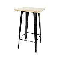 table de bar bois métal table mange debout fer design industriel table haute de bistro,table haute carrée 60 * 60 * 110cm mange debout style industriel en métal,pour 2 à 4 personnes