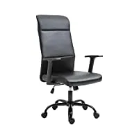 vinsetto chaise de bureau manager ergonomique rotation à 360° hauteur d'assise réglable plastique pu noir