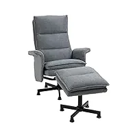 homcom fauteuil massant électrique relaxant avec repose-pieds et télécommande 8 zones de massage tissu imitation lin 78 x 81 x 99 cm gris