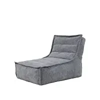icon otto fauteuil pouf, gris, velours côtelé, grand pouf pour adultes
