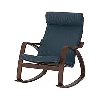 ikea poÄng fauteuil à bascule marron/bleu foncé