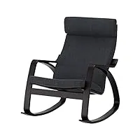 ikea poÄng fauteuil à bascule noir/marron/anthracite