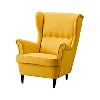 ikea strandmon fauteuil à oreilles skiftebo jaune